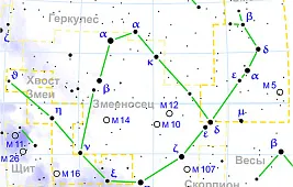 Созвездие Змея на небе