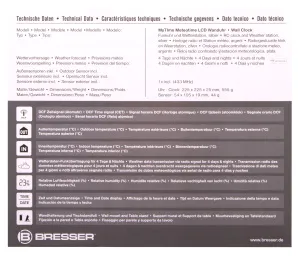 Часы настенные Bresser MyTime Meteotime LCD, изображение 17