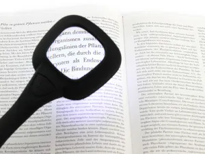 Лупа на ручке Veber 3x, 52x52 мм, с подсветкой (600558), изображение 5