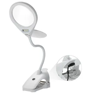 Лупа Kromatech настольная 2/6х, 120/23 мм, с прищепкой и подсветкой (8 LED) BC120C, изображение 4