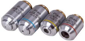 Набор планахроматических объективов Levenhuk MED 1000 4x, 10x, 40xs, 100xs (масляный), изображение 2