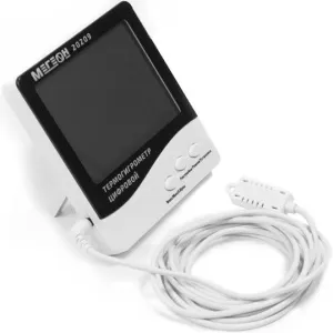 Термогигрометр цифровой МЕГЕОН с выносным датчиком, настольный (20209), изображение 4