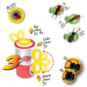 Банка для насекомых Navir «Обзор с трех сторон» с лупами, пинцетом и жуком, прозрачный, изображение 3